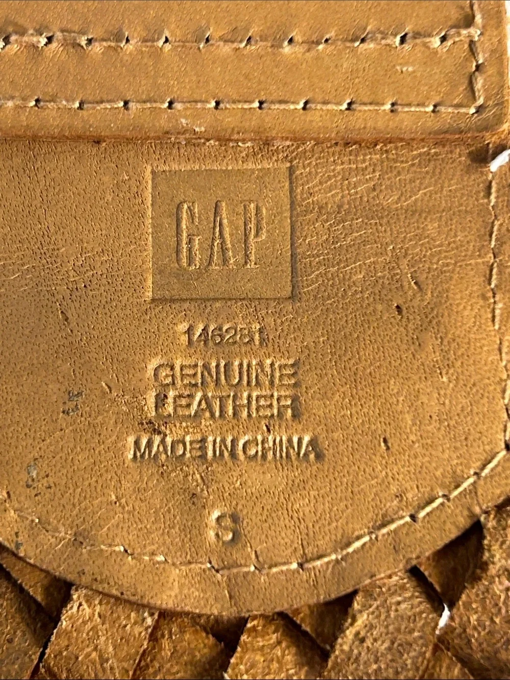 GAP SZ S Camel Braided Leather Belt Stainless Buckle Essential Boho Chic Western
